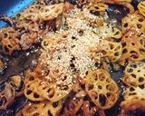 節約★香ばし~【レンコンと鶏皮の金平風】作り方5写真