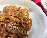節約★香ばし~【レンコンと鶏皮の金平風】作り方6写真
