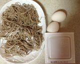 しらす&納豆のたまごとじ蕎麦作り方1写真