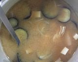 大葉入り♡なすとお豆腐のお味噌汁作り方4写真