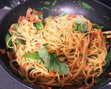 生バジル&トマトとベーコンの爽やかパスタ作り方8写真
