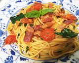 生バジル&トマトとベーコンの爽やかパスタ作り方9写真