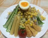夏の冷やしコーンサラダ混ぜそば作り方9写真