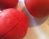 直火で皮剥き☆トマトの梅シロップマリネ作り方1写真