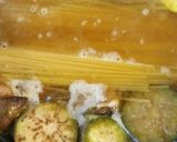 ♥チキンと茄子の和風ワンポットパスタ♥作り方5写真