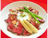 ネギ塩だれで食べる ローストビーフ丼♪作り方12写真
