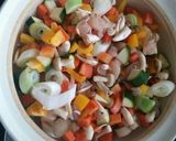 残り物の野菜で彩りパエリア作り方5写真