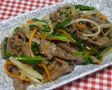 簡単✿焼き肉のタレで牛肉のスタミナ焼き作り方6写真
