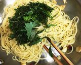 大葉たっぷりペペロンチーノ焼きトマト添え作り方5写真