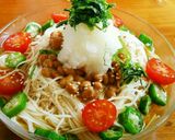 夏のネバネバ冷やし素麺☆納豆おろし添え作り方5写真