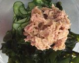 簡単常備菜！胡瓜とワカメとツナの酢の物作り方3写真