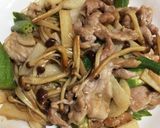 豚肉ネバネバ炒めおろしポン酢のせ作り方3写真