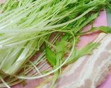 水菜とベーコンのサラダ作り方1写真
