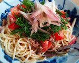 サバ味噌缶で!火を使わない夏の冷製パスタ作り方7写真