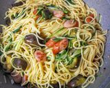 なすとｳｲﾝﾅｰのﾄﾏﾄﾊﾟｽﾀ作り方4写真