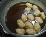 鶏だんごとたけのこの煮物作り方4写真