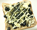 蒸し黒豆の塩昆布和トースト　黒酢ジュレ作り方5写真