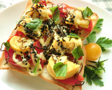 トマト×卵焼きの塩昆布和トースト作り方5写真