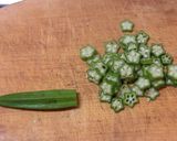 ねばねば　オクラとなめこのみそ汁作り方1写真