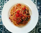 トマトとナスのベーコンパスタ作り方6写真