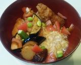 夏野菜と餡かけ親子丼作り方6写真