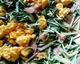 水菜とベーコンと卵のオイスター炒め作り方5写真