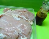 ＊納豆のたれで鶏胸肉柔らか炒め＊作り方1写真