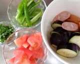 パスタ少なめ☆野菜をタップリ食べるランチ作り方2写真