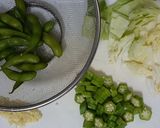 オクラと枝豆の塩パスタ♪作り方2写真