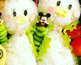 ドナルド・デイジーてるてる坊主 キャラ弁作り方3写真
