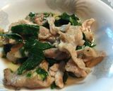 モロヘイヤ茹でて、豚肉焼いて麺つゆで作り方2写真