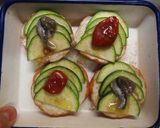 魚河岸揚げで夏野菜とWチーズのぷちピザ風作り方3写真