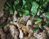 豚ヒレと小松菜のからし醤油炒め作り方6写真