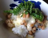 夕食の残りで!鳥そぼろと納豆のご飯作り方2写真