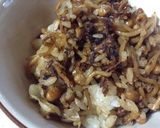 お焦げが最高！納豆&焼きそばのそば飯作り方5写真