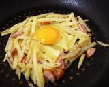 半熟卵とじゃがいもの鳥の巣焼き作り方2写真