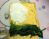 ほうれん草のおひたしをうす焼き卵でロール作り方3写真