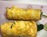 ほうれん草のおひたしをうす焼き卵でロール作り方4写真