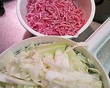 キャベツの豚ひきあん炒め作り方1写真