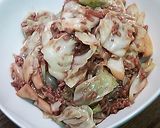 キャベツの豚ひきあん炒め作り方6写真