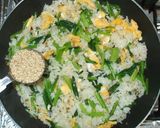 卵と小松菜の簡単チャーハン♪野菜残りご飯作り方10写真