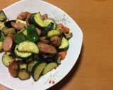 夏野菜のガーリックバジル炒め作り方4写真