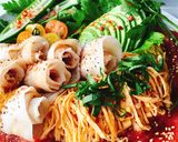 低糖質サラダ素麺！冷しゃぶのせたまご麺作り方12写真