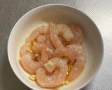 玉ねぎとオリーブを入れたエビパスタ作り方3写真