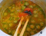 朝食♪かぼちゃとトマト オクラのお味噌汁作り方6写真