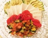簡単！夏野菜とキムチのスタミナサラダ作り方1写真