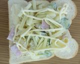 チーズ マカロニサラダ トースト♪作り方3写真