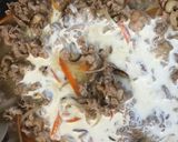 ズボラ 牛肉と椎茸の生クリームパスタ作り方5写真