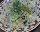 ズボラ 牛肉と椎茸の生クリームパスタ作り方8写真