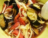 なすと玉ねぎとトマトのめんつゆ浸し作り方5写真